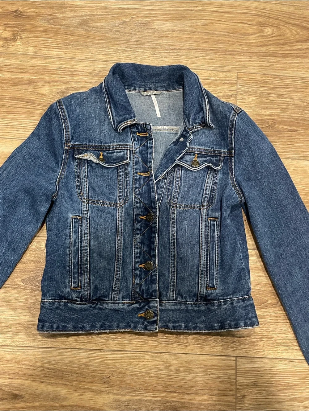 Free People Vintage-Inspired Blue Denim Jacket - Picture 3 of 4